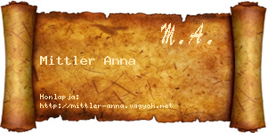 Mittler Anna névjegykártya