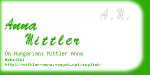 anna mittler business card